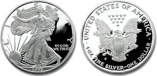 Moneda plata american eagle EEUU