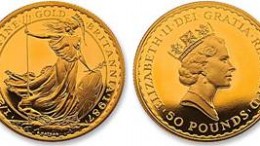 Monedas de oro britannia reino unido