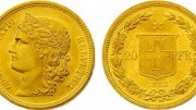 Moneda de oro helvetia suiza