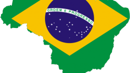 Bandera del Brasil en forma de mapa