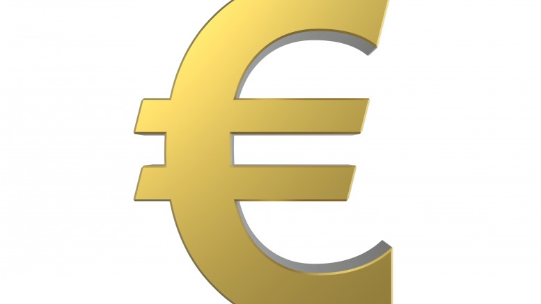 Símbolo de euro de oro