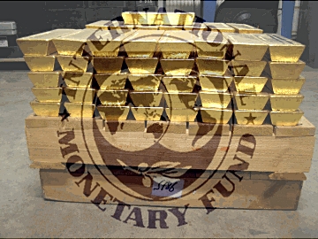 Lingotes de oro con logo FMI