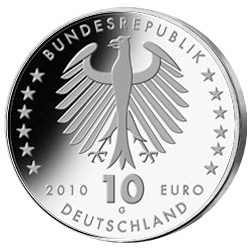 Moneda alemana de 10 euros Silberzehner con aguila