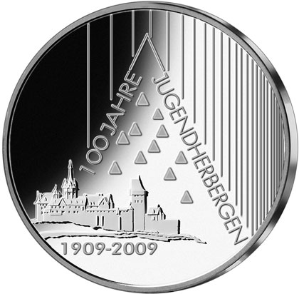 Moneda de plata alemana Silberzehner de 10 euros jugendherbergen