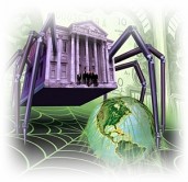 Ilustración de la Fed como una araña