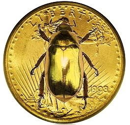 Moneda de oro con escarbajo de oro - Goldbug
