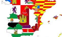 Mapa España com banderas de las CCAA