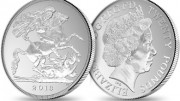Moneda plata George 20 libras Royal Mint