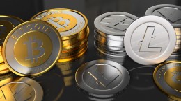 Monedas de Bitcoin y Litecoin