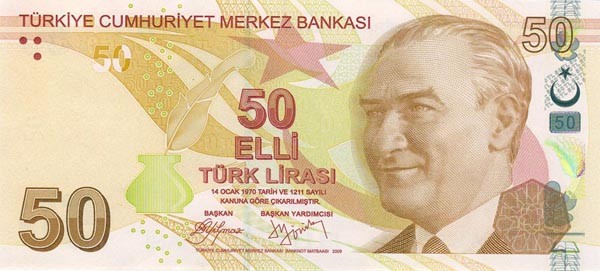 Billete de 50 liras turcas