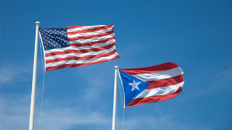 Bandera Puerto Rico y Estados Unidos