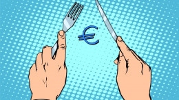 Euro con cuchillo y tenedor
