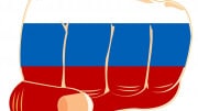 Bandera de Rusia con puño